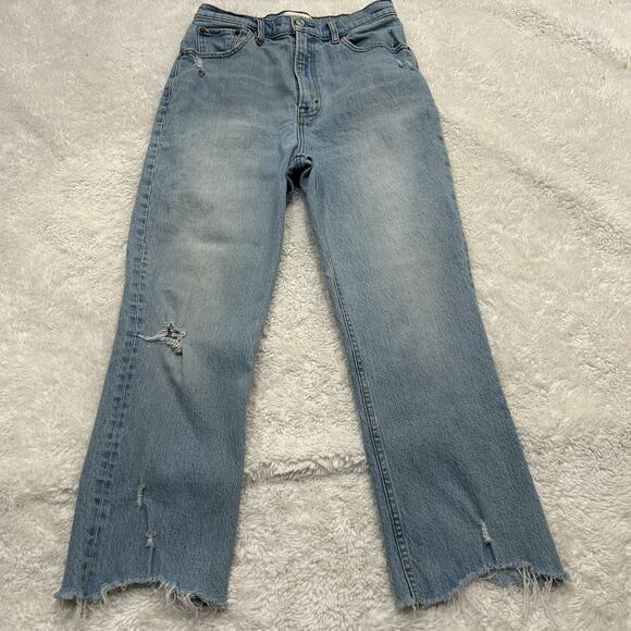 Abercrombie Fitch Kick Flare Ultra High Rise Jeans Womens New Size 28/6R Casual - Picture 2 of 7